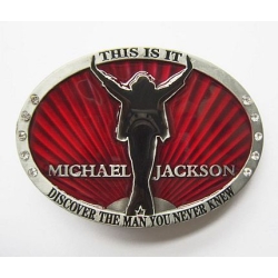 Michael Jackson tło czerwone klamra stare srebro do paska (id: 1659)